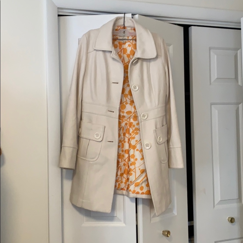 Ivory wool dress coat